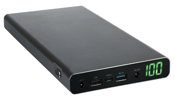 24391 Портативное зарядное устройство Qumo PowerAid Note Smart 40000 мА-ч PDQC 3.0&2.0BC1.2FCP, 58,5-9121616,519V, 2 USB, Type C, DC in, DC out, space grey - 2.jpg